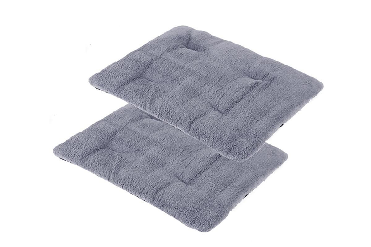 2Pcs Pet Blanket Self-Heating Bed Pad Cat Dog Self-Warming Cushion-Grey S - Image 4