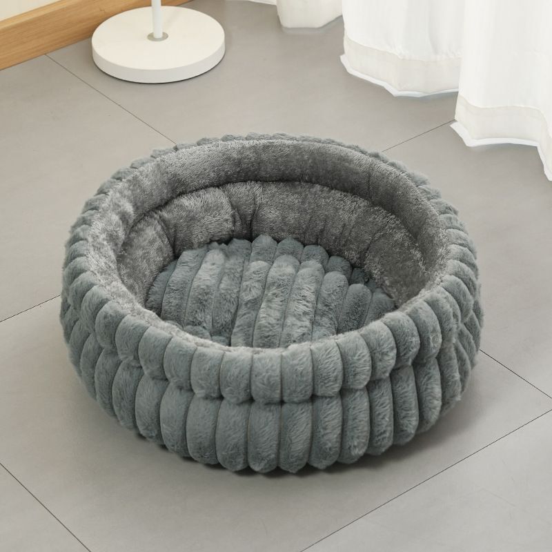 Notch Version Round Bed - Coffee, Size L: 60×60×15cm - Image 3
