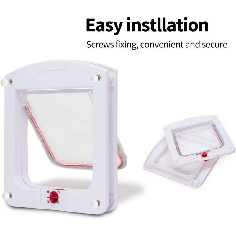 Cat Flap for Cats Dogs Small Cat Flap Door Microchip 4 Way Lockable Easy to Install - Image 4