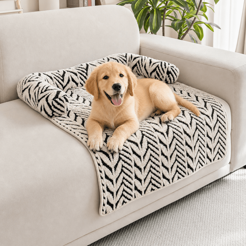 Black Plush Pet Bed Mat - 60 x 80 cm Polyester Fibre - Thickened Soft Cushion, Scratch Resistant Surface, Non Slip Base for Cats and Dogs
