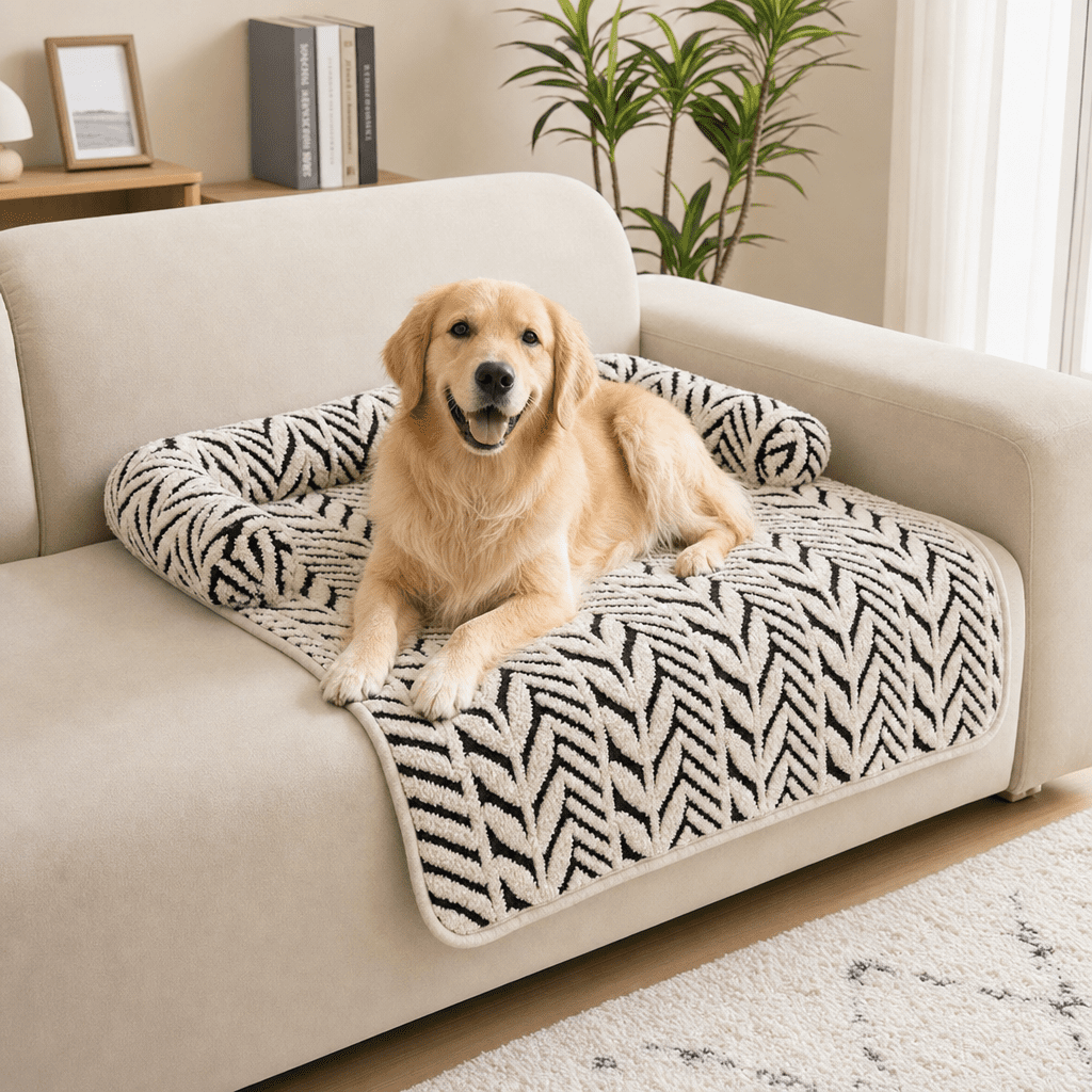 Black Plush Pet Bed Mat - 60 x 80 cm Polyester Fibre - Thickened Soft Cushion, Scratch Resistant Surface, Non Slip Base for Cats and Dogs - Image 4
