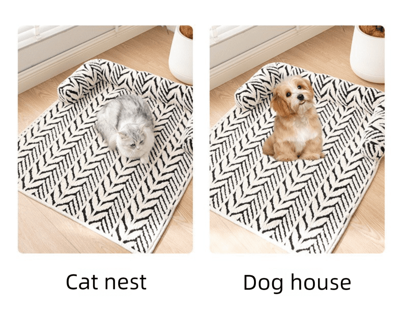 Brown Plush Pet Bed Mat - 60 x 80 cm Polyester Fibre - Thickened Soft Cushion, Scratch Resistant Surface, Non Slip Base for Cats and Dogs - Image 6